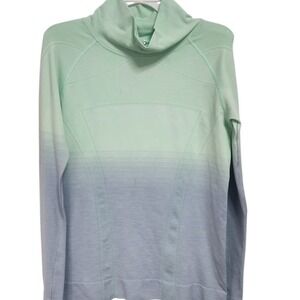 ivivva Girls Ombre Long Sleeve Turtleneck Athletic Top Size 14 Mint Blue‎